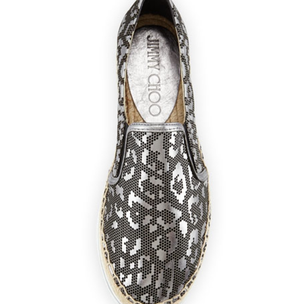 Jimmy Choo Dawn Lasered Leopard-Print Espadrilles - Picture 3 of 10
